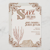 Western Save the Date Karte (Vorne/Hinten)