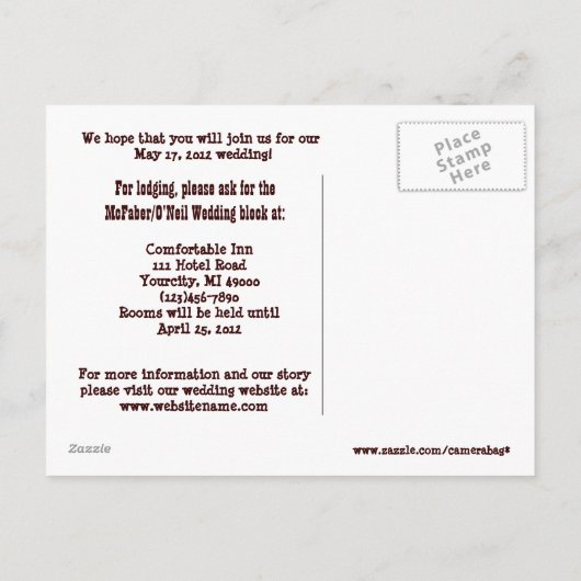 Western Save the Date Postkarte (Rückseite)