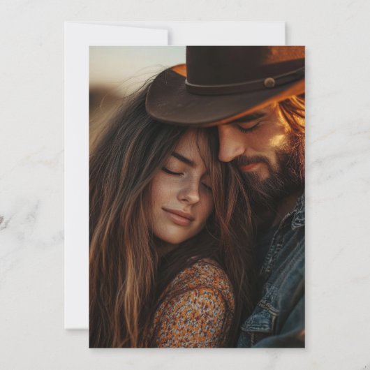 Western Save the Date | Rustic Boho Cow Skull (Rückseite)