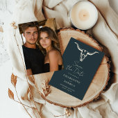 Western Save the Date | Rustikaler Boho Kuh Skull
