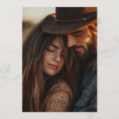 Western Save the Date | Rustikaler Boho-Kuhschädel (Rückseite)