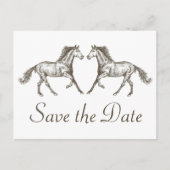 Western Save the Date Verlobung Hochzeitspferd Postkarte (Vorderseite)