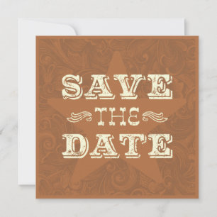 Western Save the Date (zweiseitig) Dunkelbraun