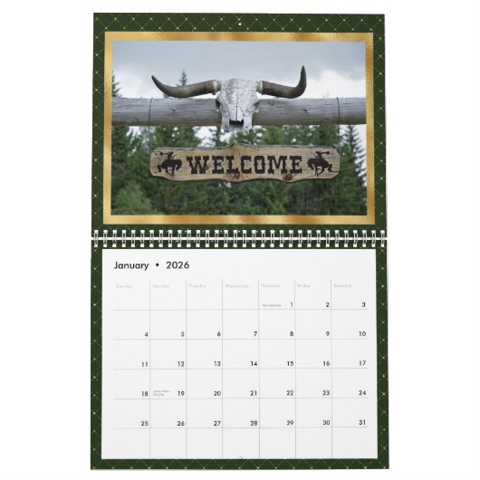 Western Scenes Gold Kalender (Jan 2026)