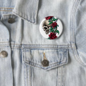 Western-Schädel mit Roten Rosen und Button (Beispiel)