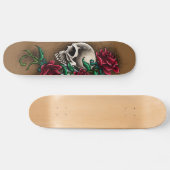 Western-Schädel mit Roten Rosen und Skateboard (Horizontal)