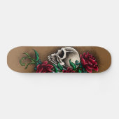 Western-Schädel mit Roten Rosen und Skateboard (Horizontal)