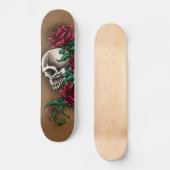 Western-Schädel mit Roten Rosen und Skateboard (Vorderseite)
