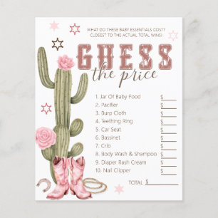 Western schätzen das Preis-Baby-Duschenspiel Flyer