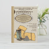 Western-Scheunen-Einladung Einladung (Stehend Vorderseite)