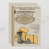 Western-Scheunen-Einladung Einladung (Vorne/Hinten)