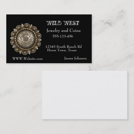 Western-Schmuck Concho Druck Visitenkarte (Vorne/Hinten)