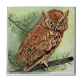 Western-Schrei-Eule Fliese (Vorderseite)