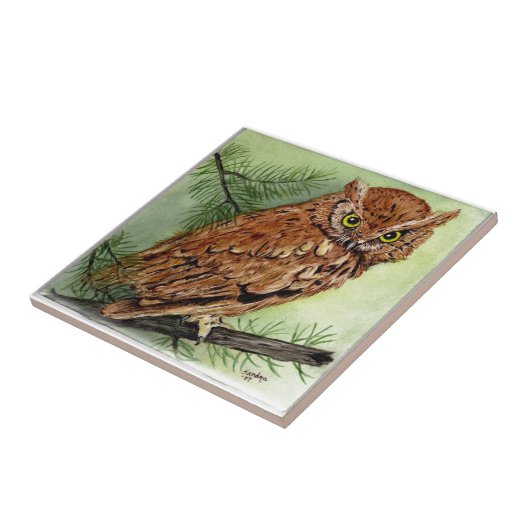 Western-Schrei-Eule Fliese (Seite)