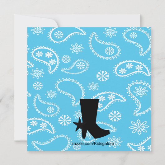 Western Schwangere Mama zu Babydusche Einladung (Rückseite)