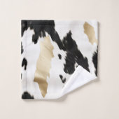 Western Schwarz-weiß Glam Gold Cowhide Badhandtuch Set (Waschlappen)