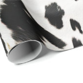 Western Schwarz-weiß Glam Gold Cowhide Geburtstag Geschenkpapier (Rolleneckpunkt)