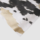 Western Schwarz-weiß Glam Gold Cowhide Geburtstag Seidenpapier (Ausschnitt)