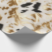 Western Schwarz-weiß Gold Cowhide Geschenkpapier (Ecke)