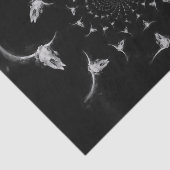 Western Schwarz-Weiß-Rustikal-Bullschädel Seidenpapier (Ausschnitt)