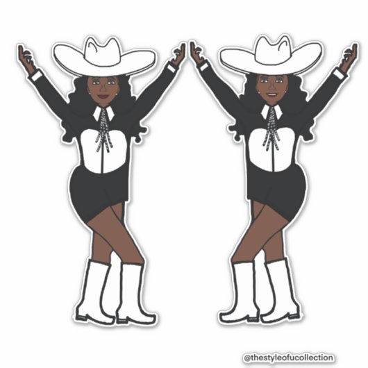 Western Schwarz-weiße Stickers #1 Aufkleber (Vorderseite)