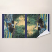 Western/Schwarzer Angus-Rinderbestand/Cowboy Badehandtuch (Badehandtuch)