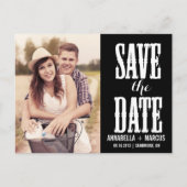 Western Schwarzweiß Save the Date Postkarte (Vorderseite)