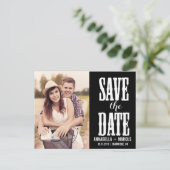 Western Schwarzweiß Save the Date Postkarte (Stehend Vorderseite)