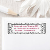 Western Scroll Design Rücksendeadresse Weiß (Insitu)