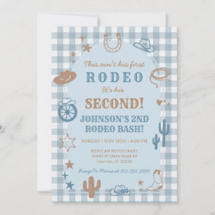 Western Second Rodeo Boy Geburtstagseinladung  Einladung