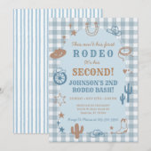 Western Second Rodeo Boy Geburtstagseinladung  Einladung (Vorne/Hinten)