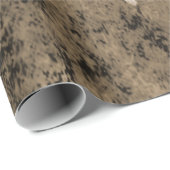 Western Sepia Brown Texture Cowboy Bull Skull Geschenkpapier (Rolleneckpunkt)