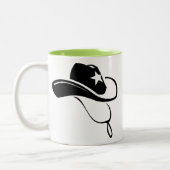 Western-Sheriff-Hut Zweifarbige Tasse (Links)