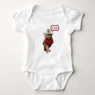 Western Sheriff Owl mit Attitude & Swagger Baby Strampler