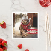Western Sheriff Owl mit Attitude & Swagger Serviette (Beispiel)