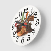 Western Sheriff Runde Wanduhr (Winkel)