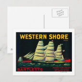 Western Shore Birnkiste LabelHood, CA Postkarte (Vorne/Hinten)