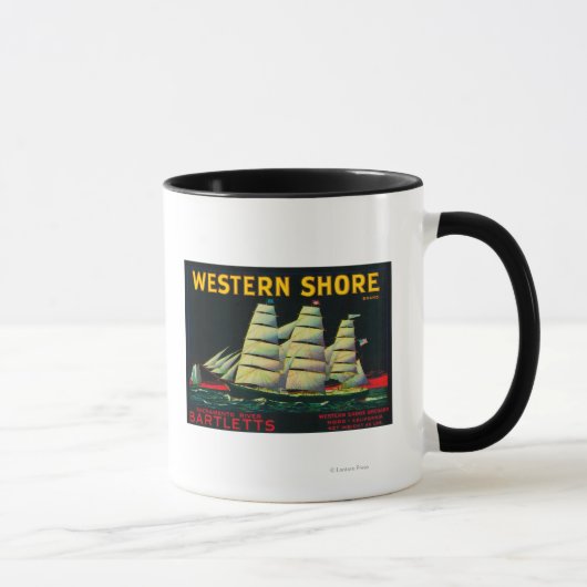 Western Shore Birnkiste LabelHood, CA Tasse (Rechts)