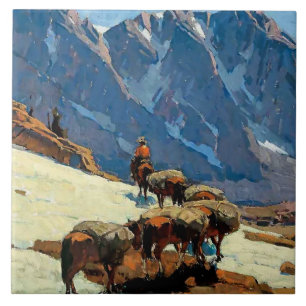 Western "Sierra Pass" von Edgar Payne Fliese