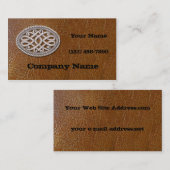 Western-silbernes Gürtelschnalle-gealtertes Leder Visitenkarte (Vorne/Hinten)