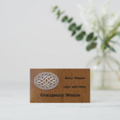 Western-silbernes Gürtelschnalle-gealtertes Leder Visitenkarte (Stehend Vorderseite)