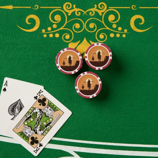 Western-Silhouetten Pokerchips (Pokertisch (Stapel))