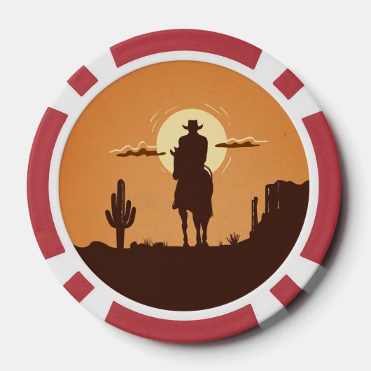 Western-Silhouetten Pokerchips (Rückseite)
