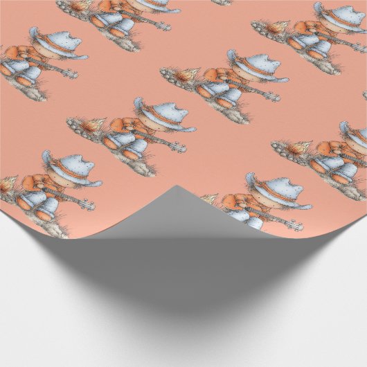 Western Singing Cowboy  Geschenkpapier (Ecke)