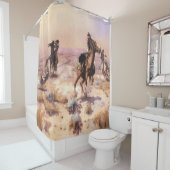 Western "Singlehand" Art von Charles M. Russell Duschvorhang (Beispiel)