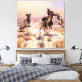 Western "Singlehand" Art von Charles M. Russell Leinwanddruck (Insitu (Schlafzimmer))