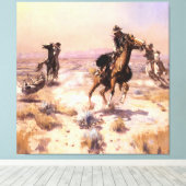 Western "Singlehand" Art von Charles M. Russell Leinwanddruck (Insitu (Holzboden))