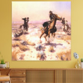 Western "Singlehand" Art von Charles M. Russell Leinwanddruck (Insitu (Wohnzimmer))