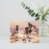 Western "Singlehand" Art von Charles M. Russell Postkarte (Stehend Vorderseite)