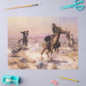 Western "Singlehand" Art von Charles M. Russell Seidenpapier (Basteln)